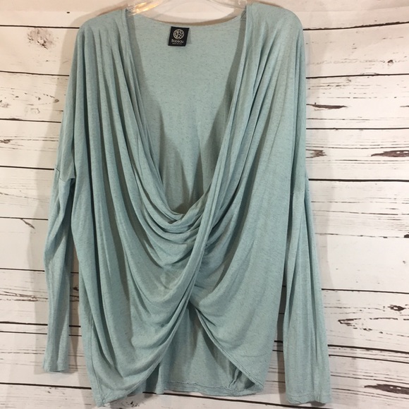bobeau Tops - Bobeau Surplice Wrap Front Long Sleeve Top Size M